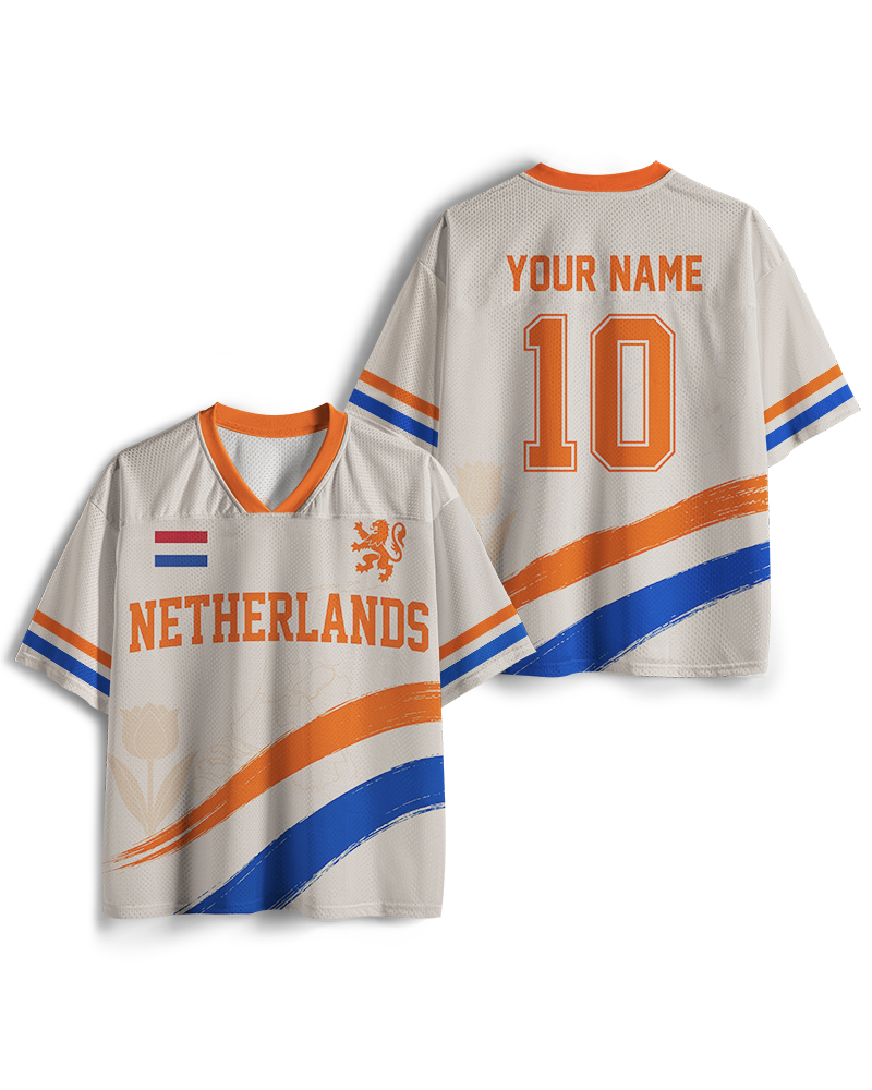 TheRetroTee Custom Name Number Netherlands Soccer