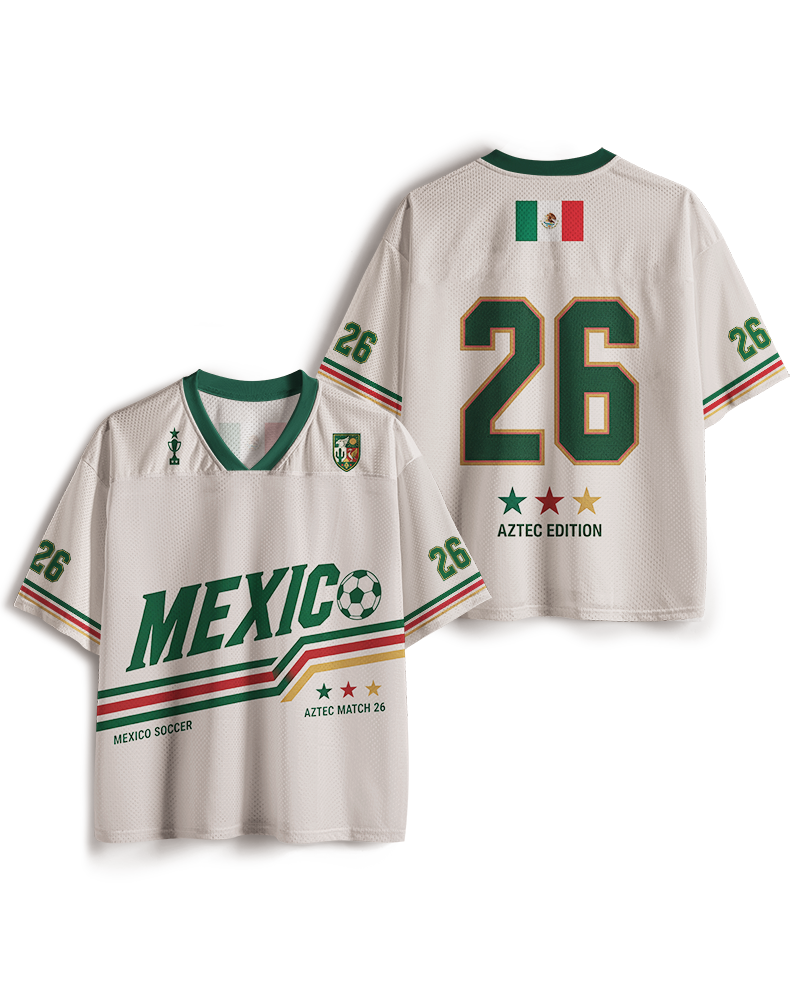 TheRetroTee Mexico Flag Matching Mesh Jersey