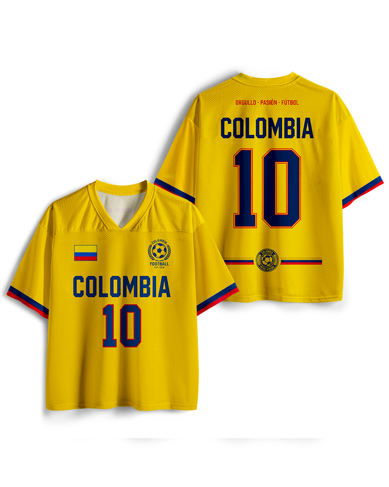 TheRetroTee Vintage Colombia Football Heritage Mesh Jersey