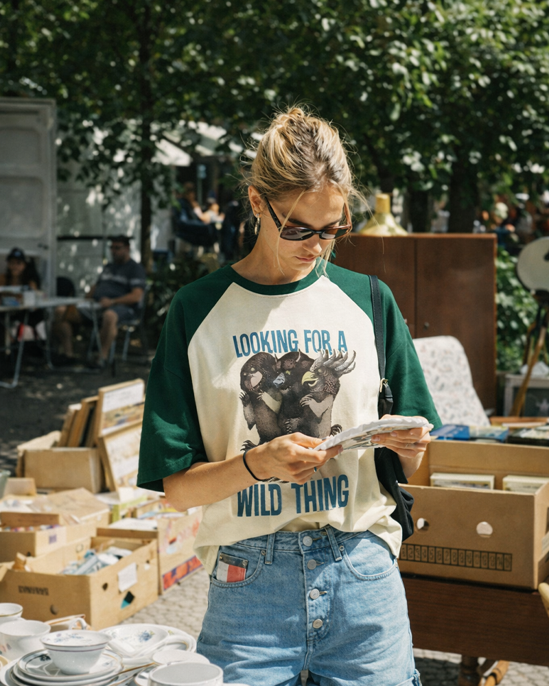 TheRetroTee Where The Wild Things Are Raglan Baseball T-Shirt