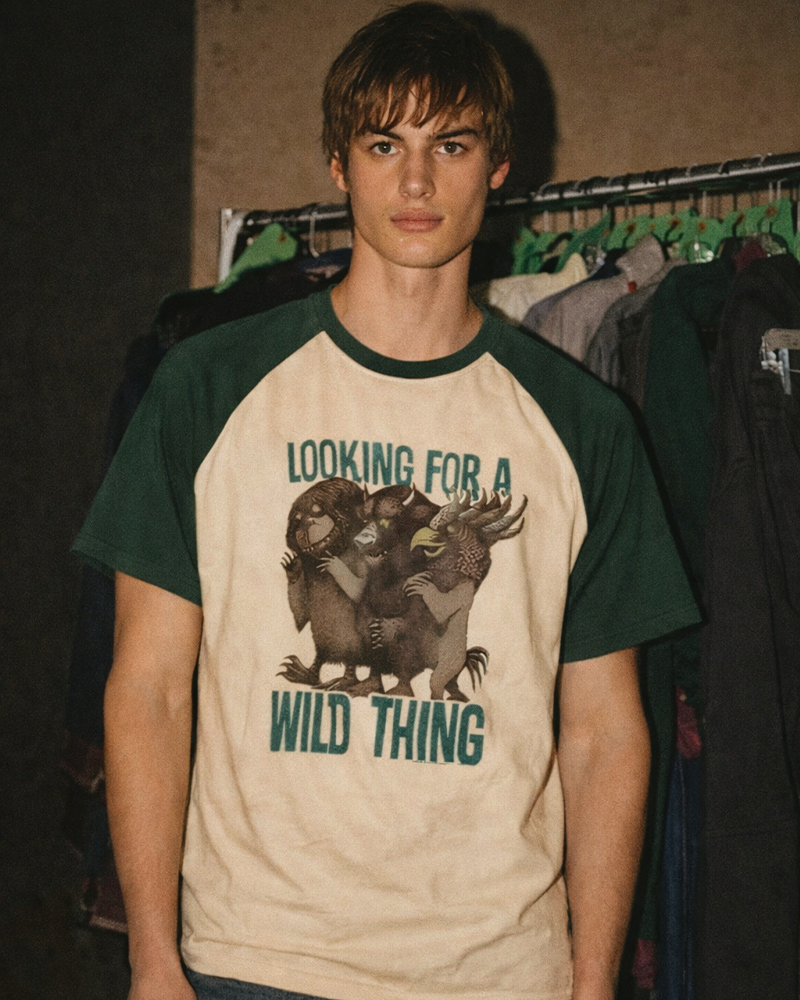 TheRetroTee Where The Wild Things Are Raglan Baseball T-Shirt