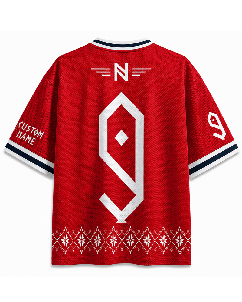 TheRetroTee Custom Name Norway Soccer Mesh Jersey