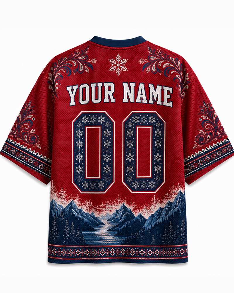 TheRetroTee Custom Name Norway Soccer Mesh Jersey