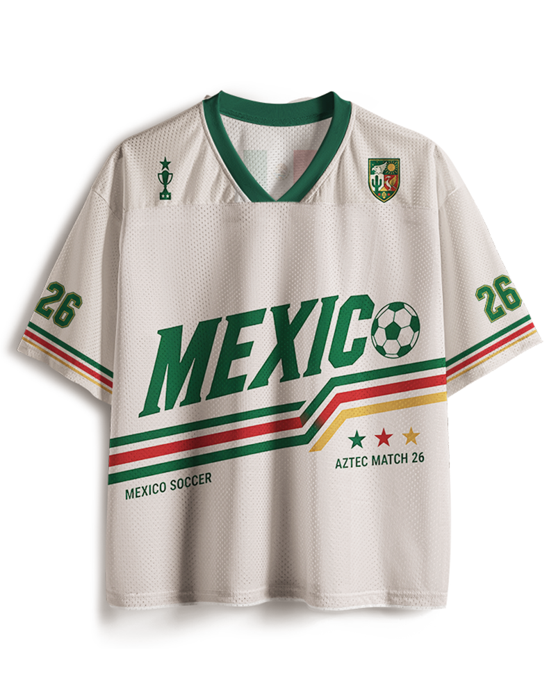 TheRetroTee Mexico Flag Matching Mesh Jersey