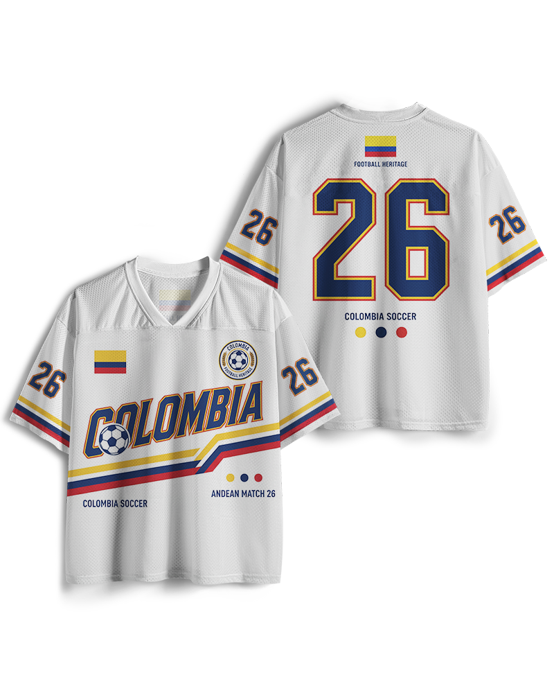 TheRetroTee Vintage Colombia Football Heritage Mesh Jersey