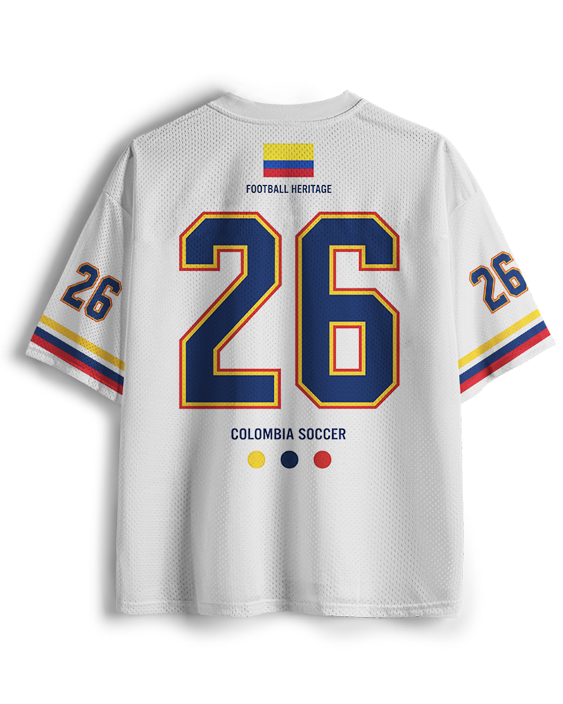 TheRetroTee Vintage Colombia Football Heritage Mesh Jersey