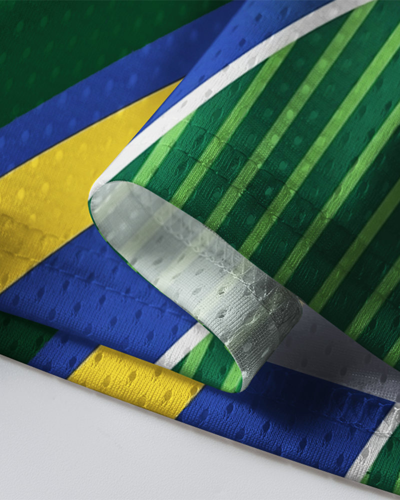 TheRetroTee Vintage Brazil Football Heritage Mesh Jersey