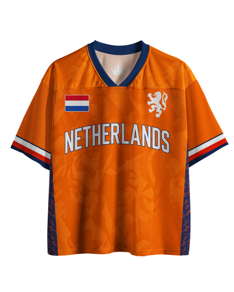 TheRetroTee Custom Name Number Netherlands Soccer Mesh Jersey