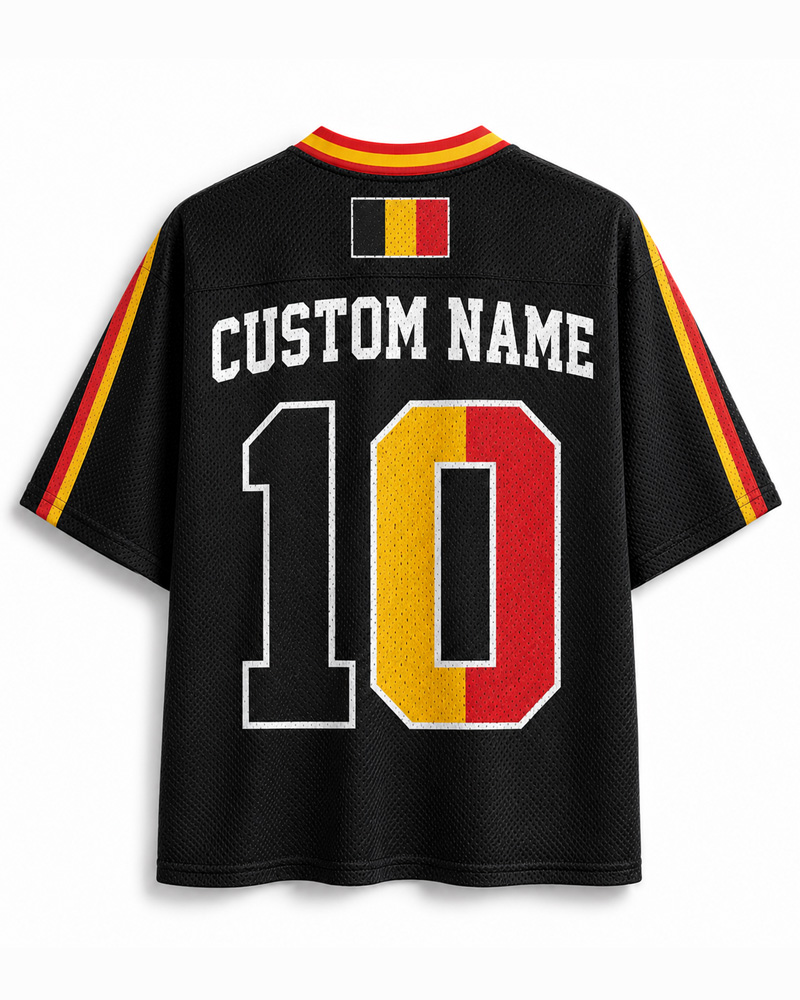 TheRetroTee Personalized Belgium Soccer  Mesh Jersey