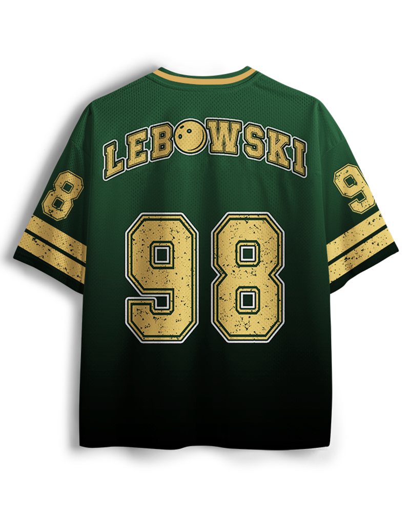 TheRetroTee Lebowski Bowling Team Los Angeles 1980s Mesh Jersey