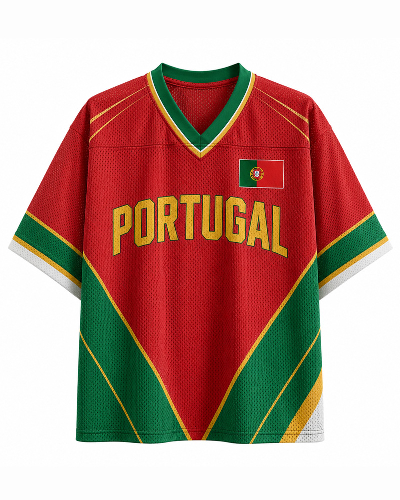 TheRetroTee Portugal Soccer Fan Personalized Mesh Jersey