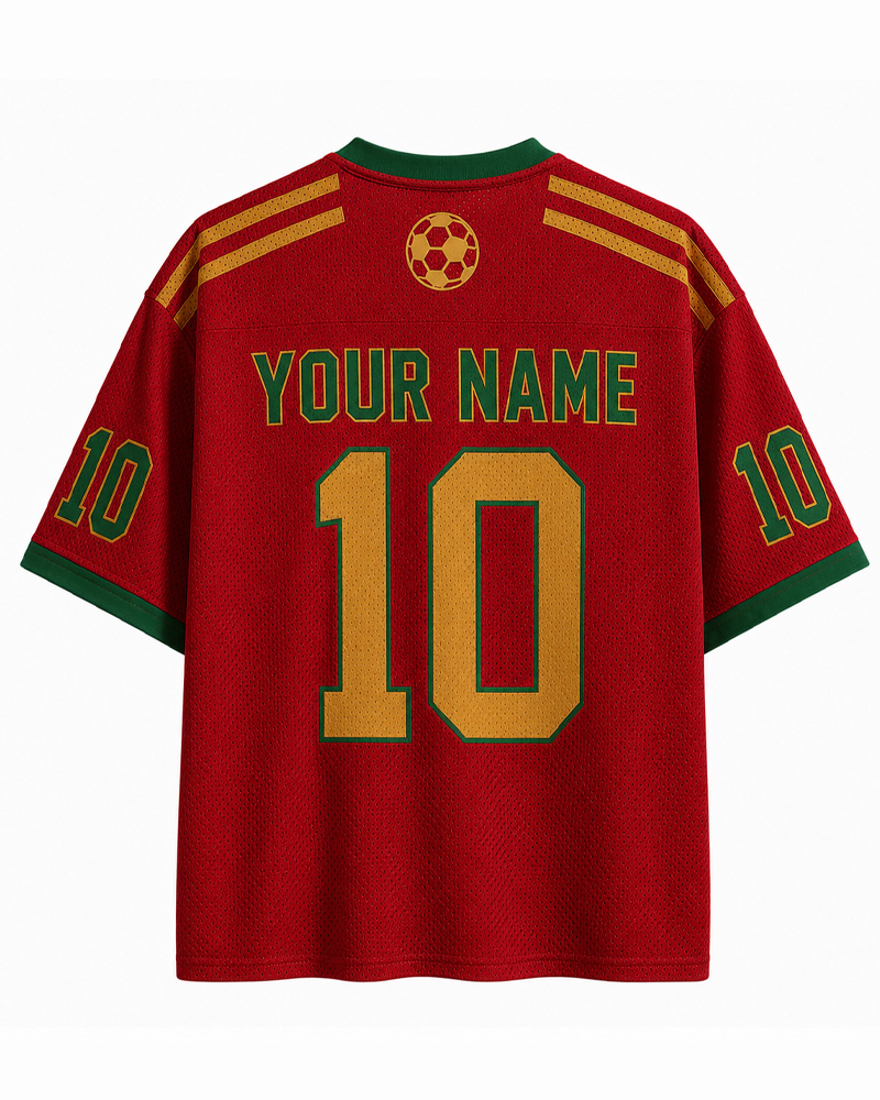 TheRetroTee Portugal Soccer Fan Personalized Mesh Jersey