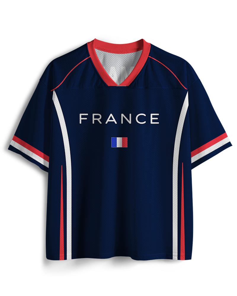 TheRetroTee Vintage France Football Heritage Mesh Jersey
