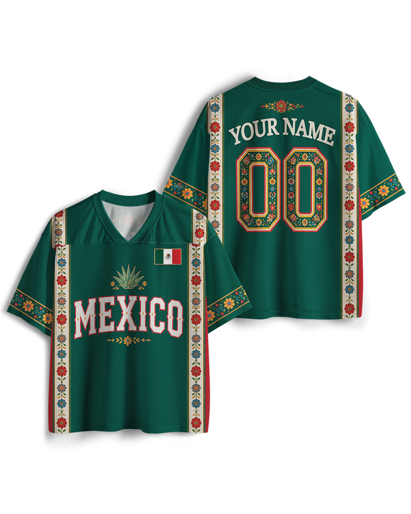 TheRetroTee Personalized Mexico Soccer Mesh Jersey