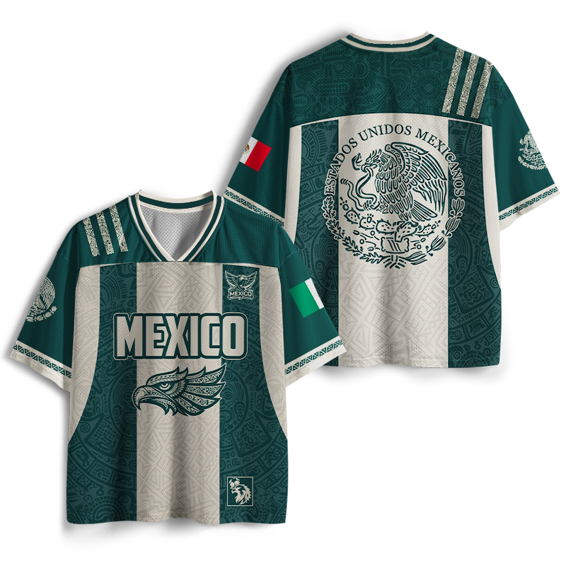 TheRetroTee Mexican Aztec Partern Mesh Jersey