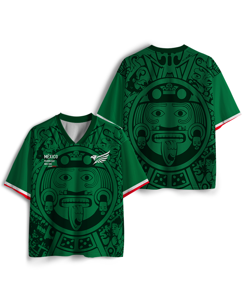 TheRetroTee Aztec Culture Mexico Heritage Soccer Mesh Jersey