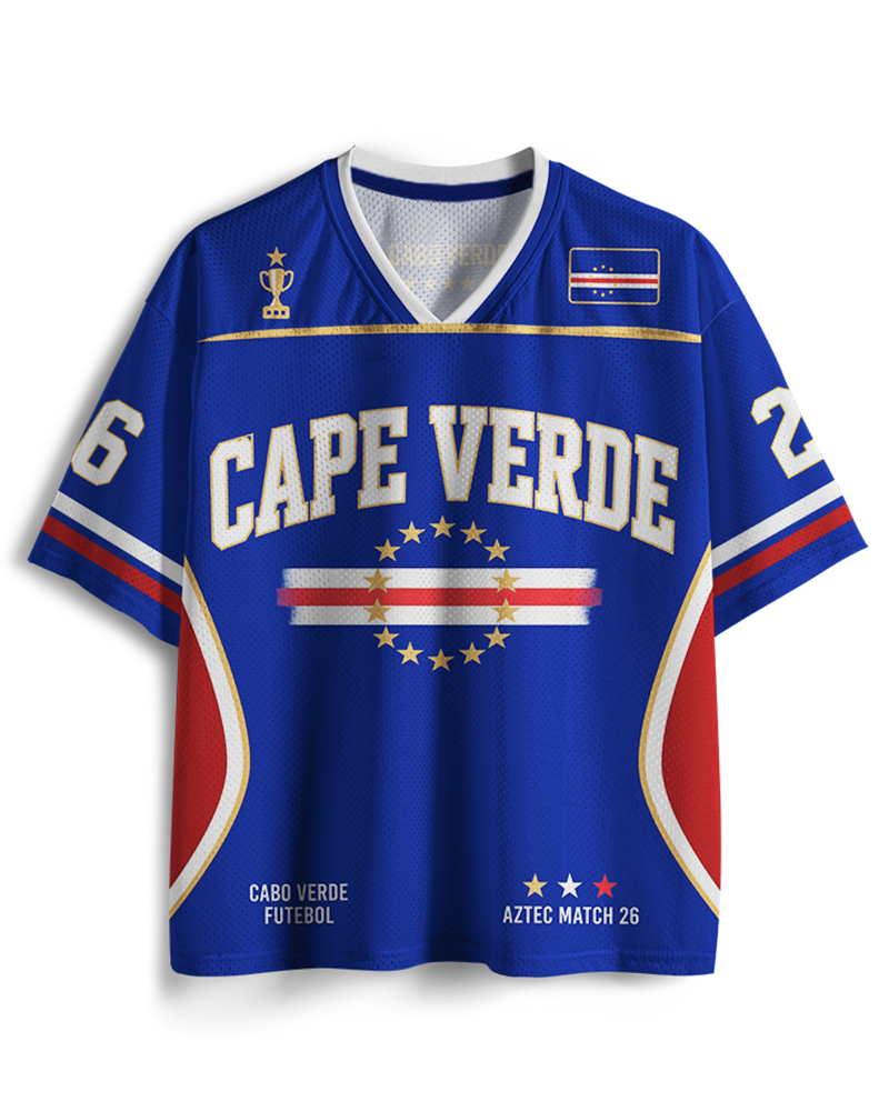 TheRetroTee Vintage Cape Verde Soccer Mesh Jersey