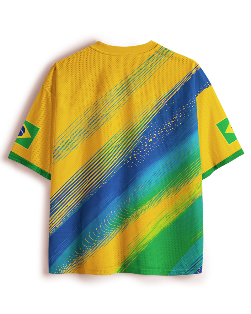 TheRetroTee Brazil Golden Era Football Mesh Jersey