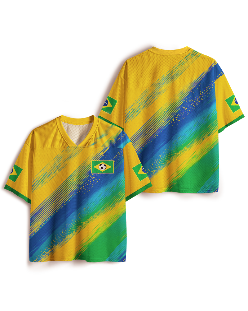 TheRetroTee Brazil Golden Era Football Mesh Jersey