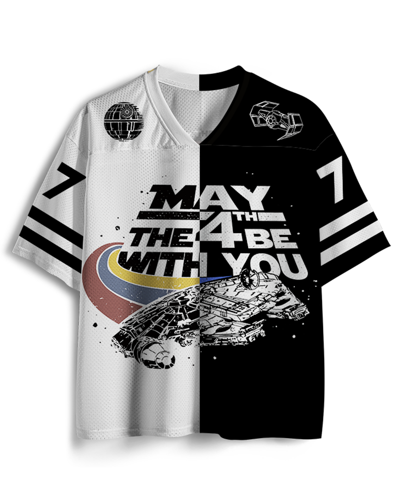 TheRetroTee Science Fiction Graphic 1980s Mesh Jersey