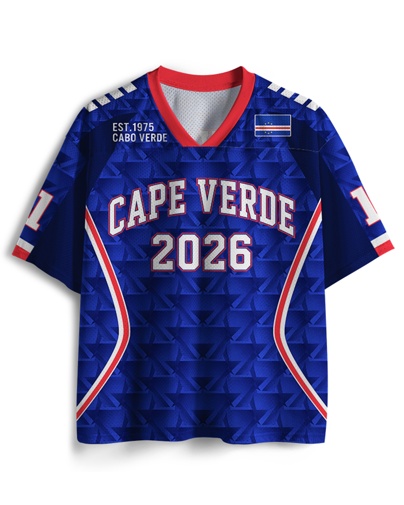 TheRetroTee Cape Verde 26 Breakout Football Mesh Jersey