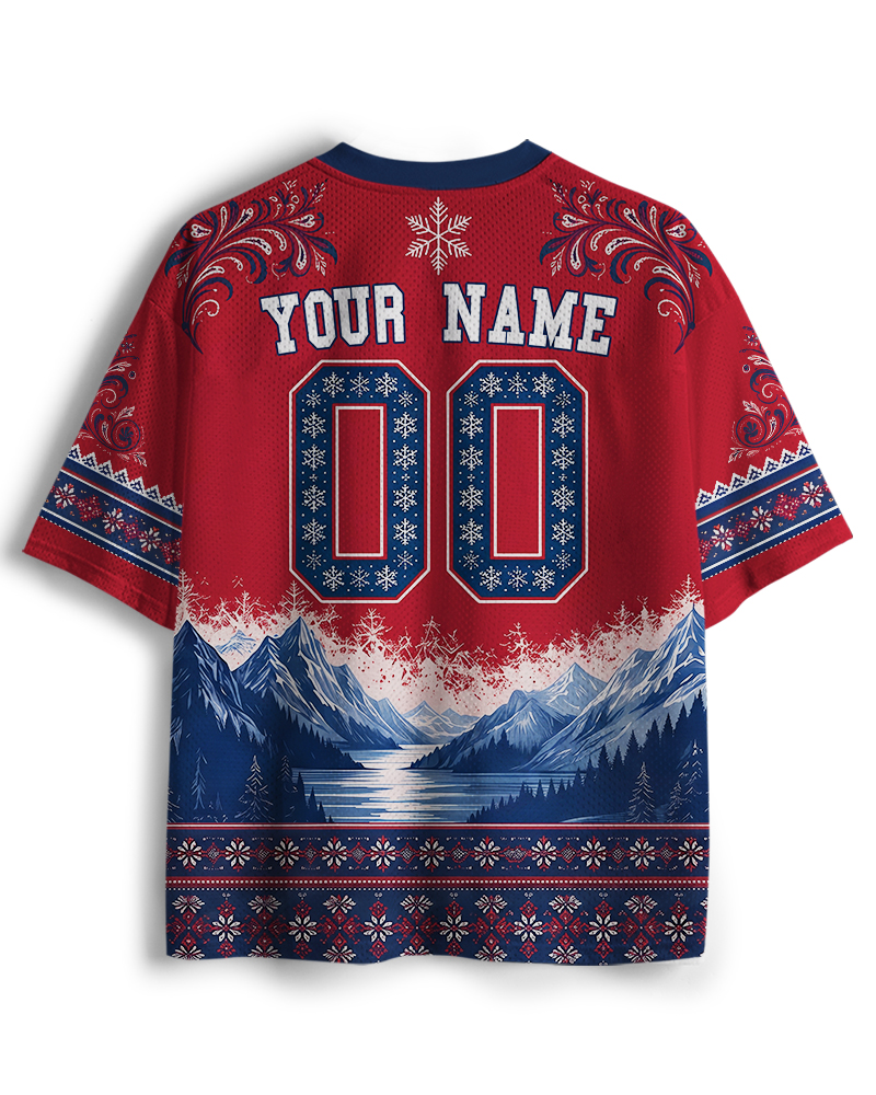 TheRetroTee Custom Name Norway Soccer Mesh Jersey