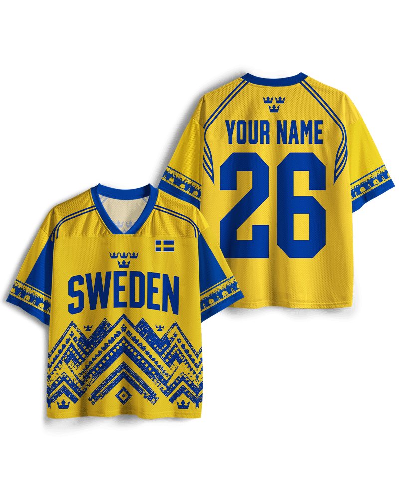 TheRetroTee Custom Sweden Soccer Mesh Jersey