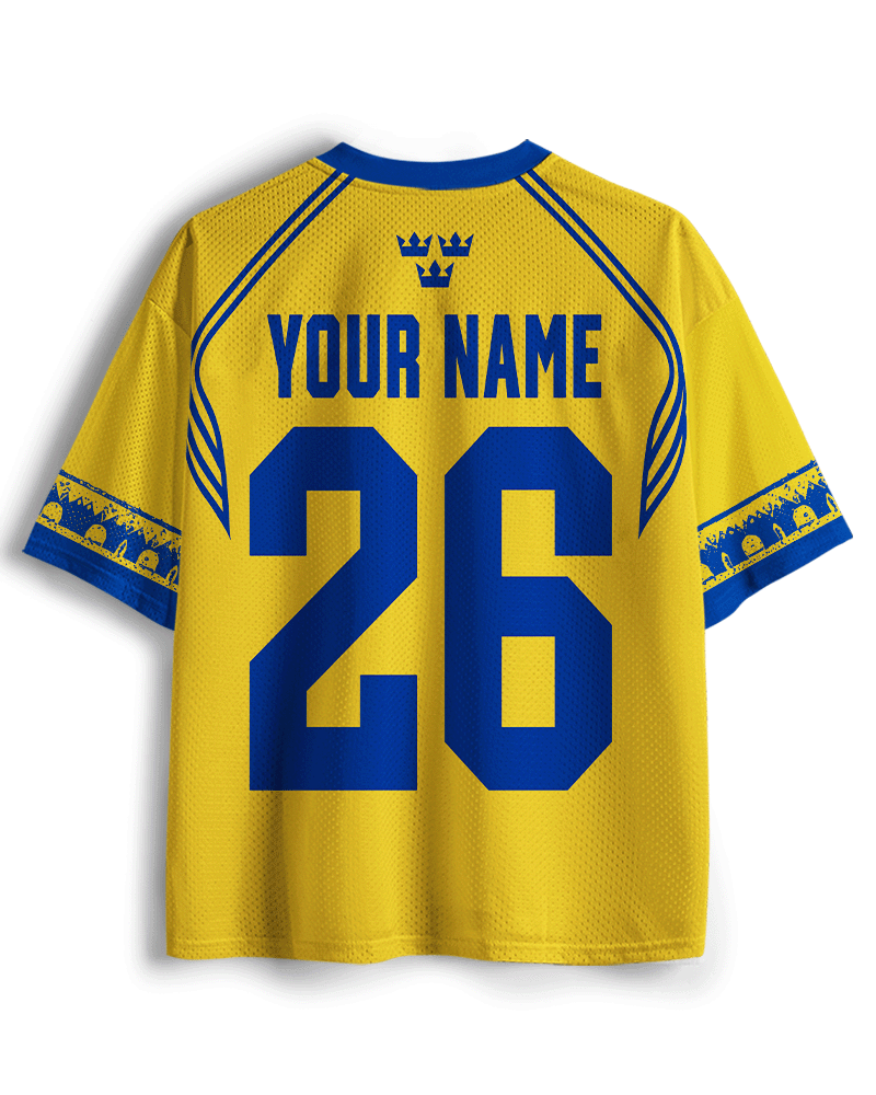 TheRetroTee Custom Sweden Soccer Mesh Jersey