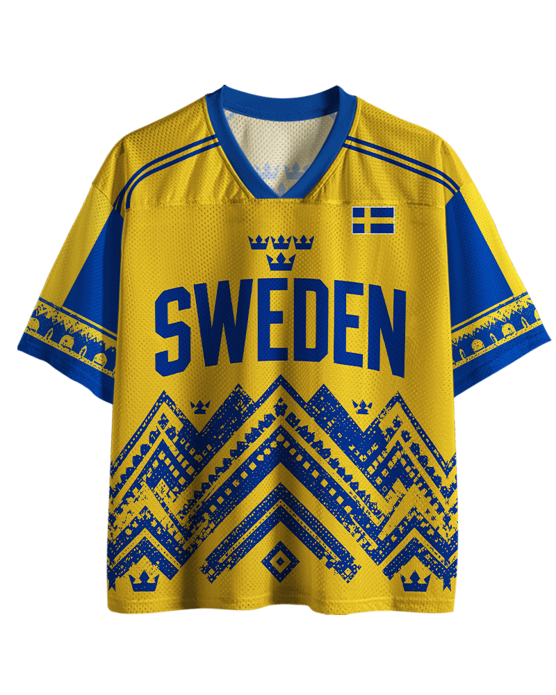 TheRetroTee Custom Sweden Soccer Mesh Jersey