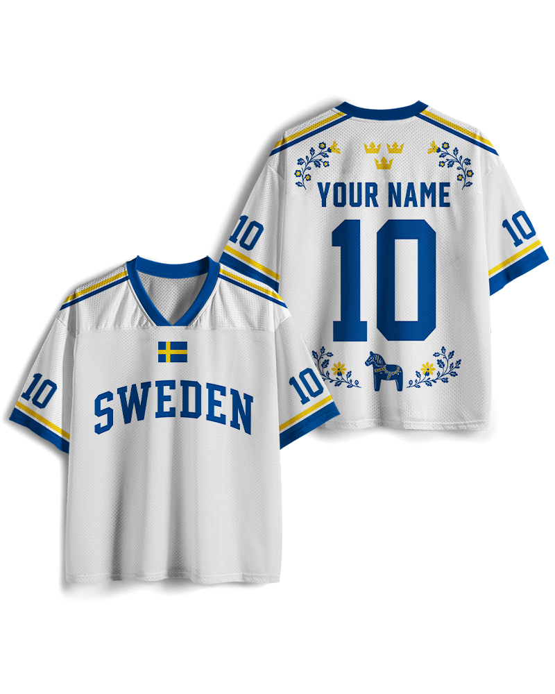 TheRetroTee Custom Sweden Soccer Mesh Jersey
