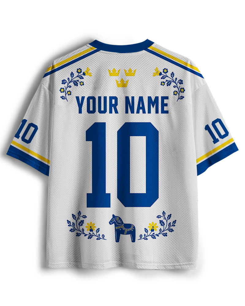 TheRetroTee Custom Sweden Soccer Mesh Jersey