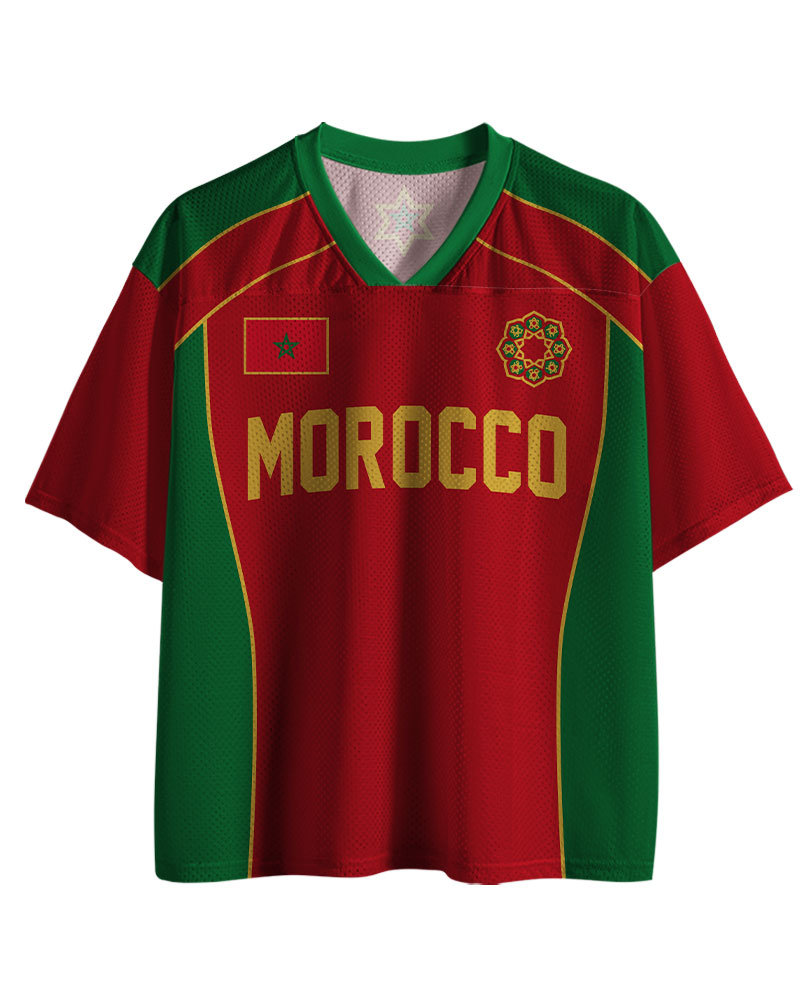 TheRetroTee Custom Morocco Soccer Mesh Jersey