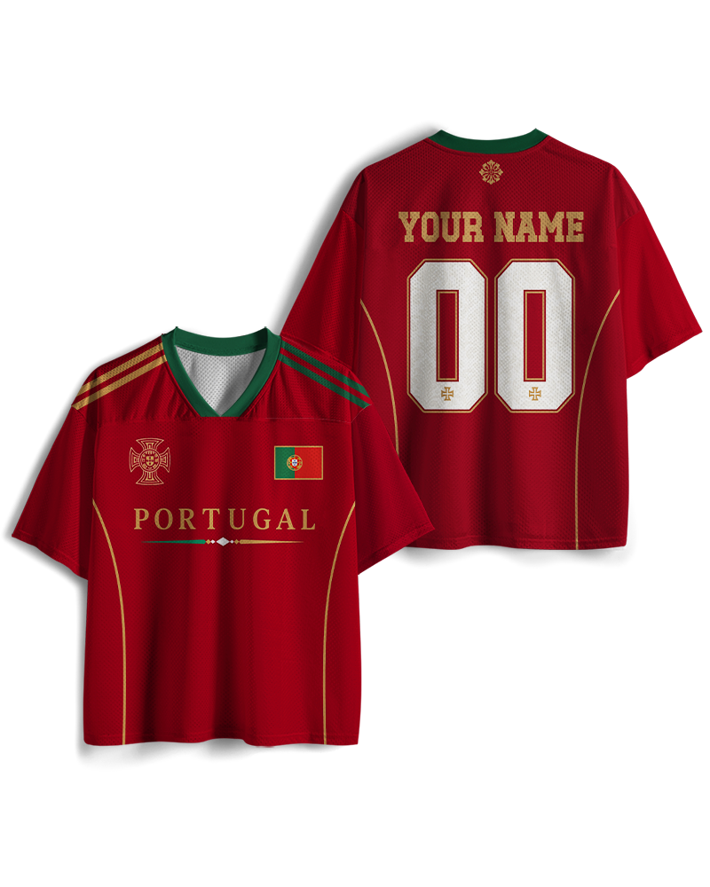 TheRetroTee Portugal Soccer Fan Personalized Mesh Jersey