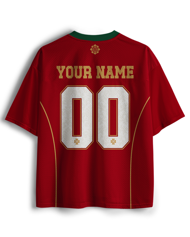 TheRetroTee Portugal Soccer Fan Personalized Mesh Jersey