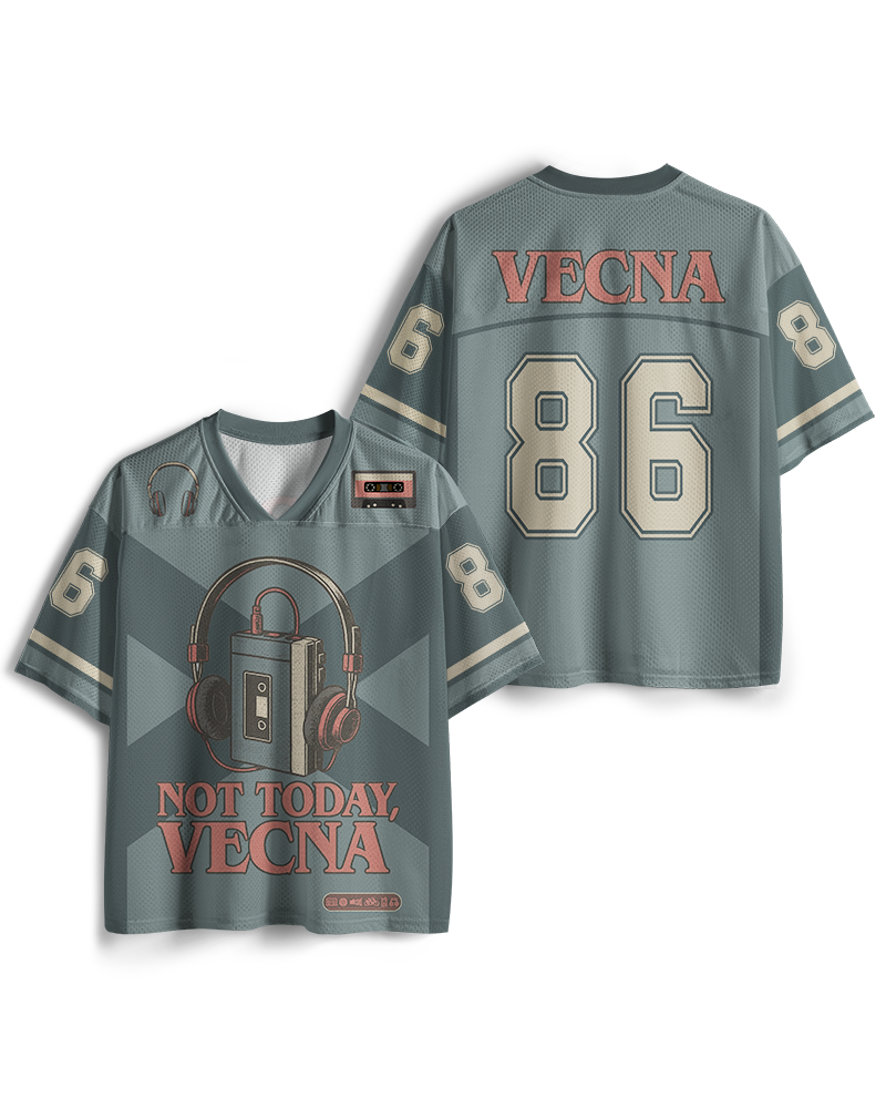 TheRetroTee Not Today Retro Cassette Tape 1980s Mesh Jersey