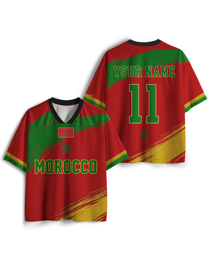 TheRetroTee Personalized Morocco Soccer Mesh Jersey