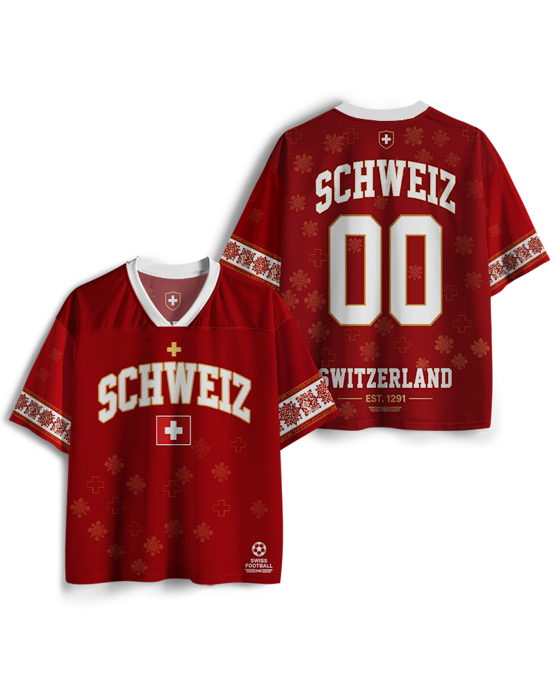 TheRetroTee Custom Switzerland Soccer Mesh Jersey
