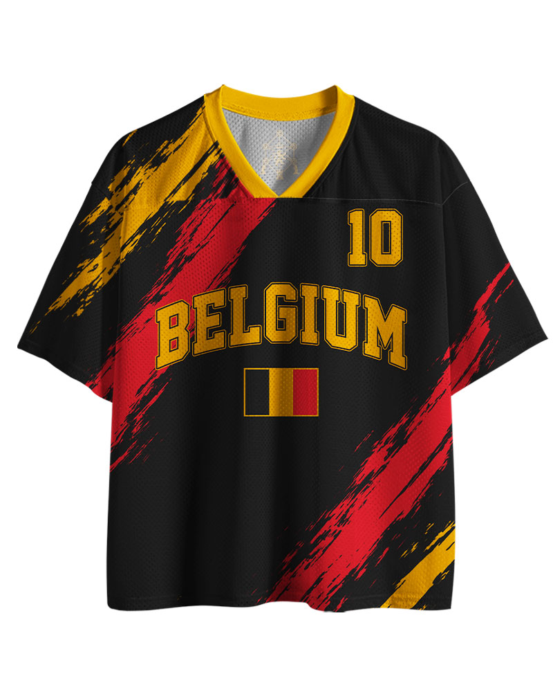 TheRetroTee Personalized Belgium Soccer  Mesh Jersey