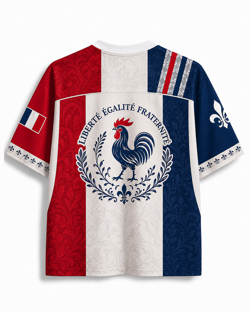TheRetroTee France Football Custom Name Mesh Jersey