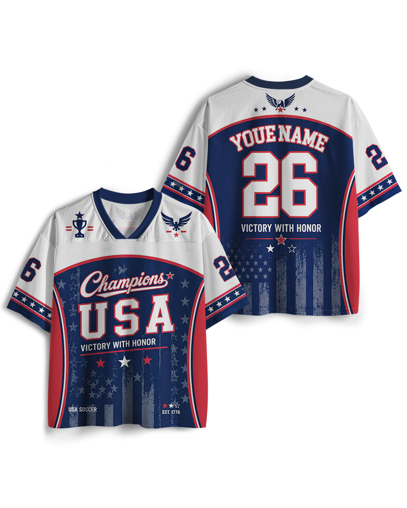 TheRetroTee USA Champion Custom Name Mesh Jersey