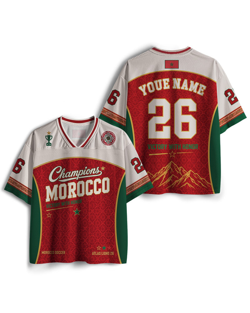 TheRetroTee Morocco Champion Custom Name Mesh Jersey