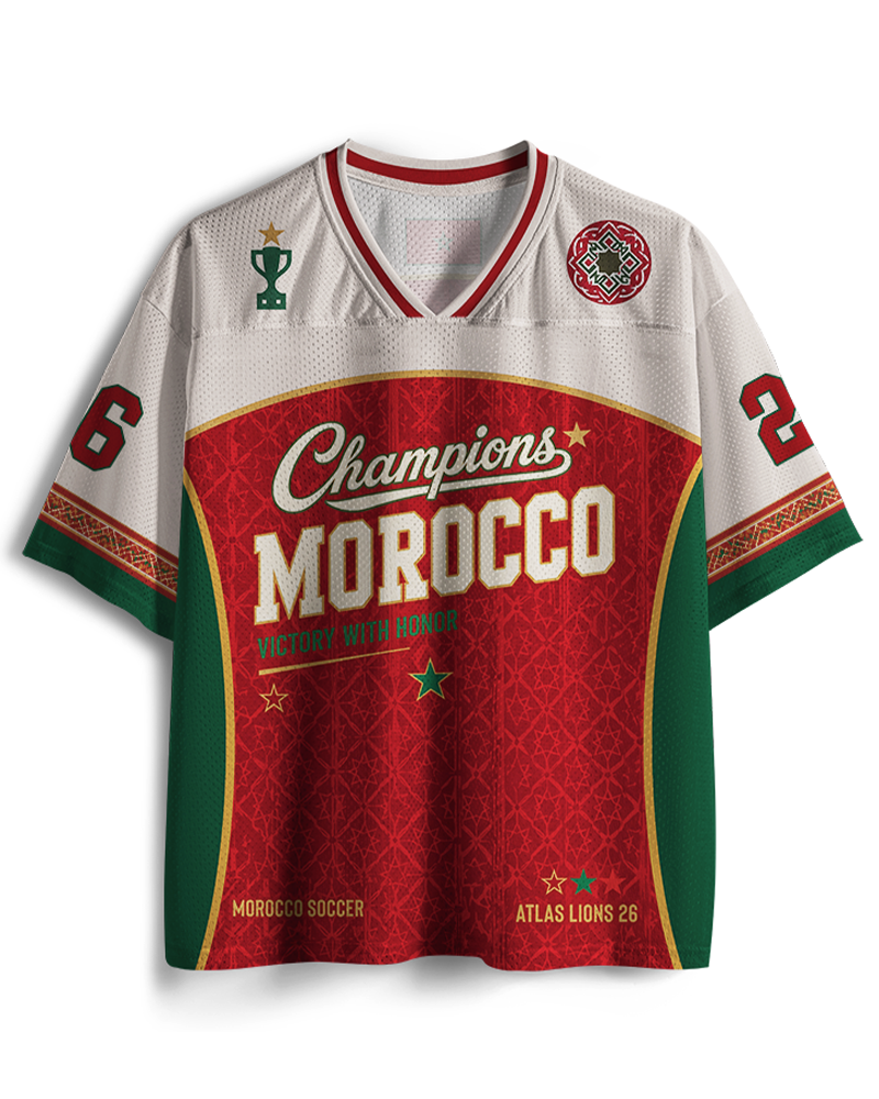 TheRetroTee Morocco Champion Custom Name Mesh Jersey