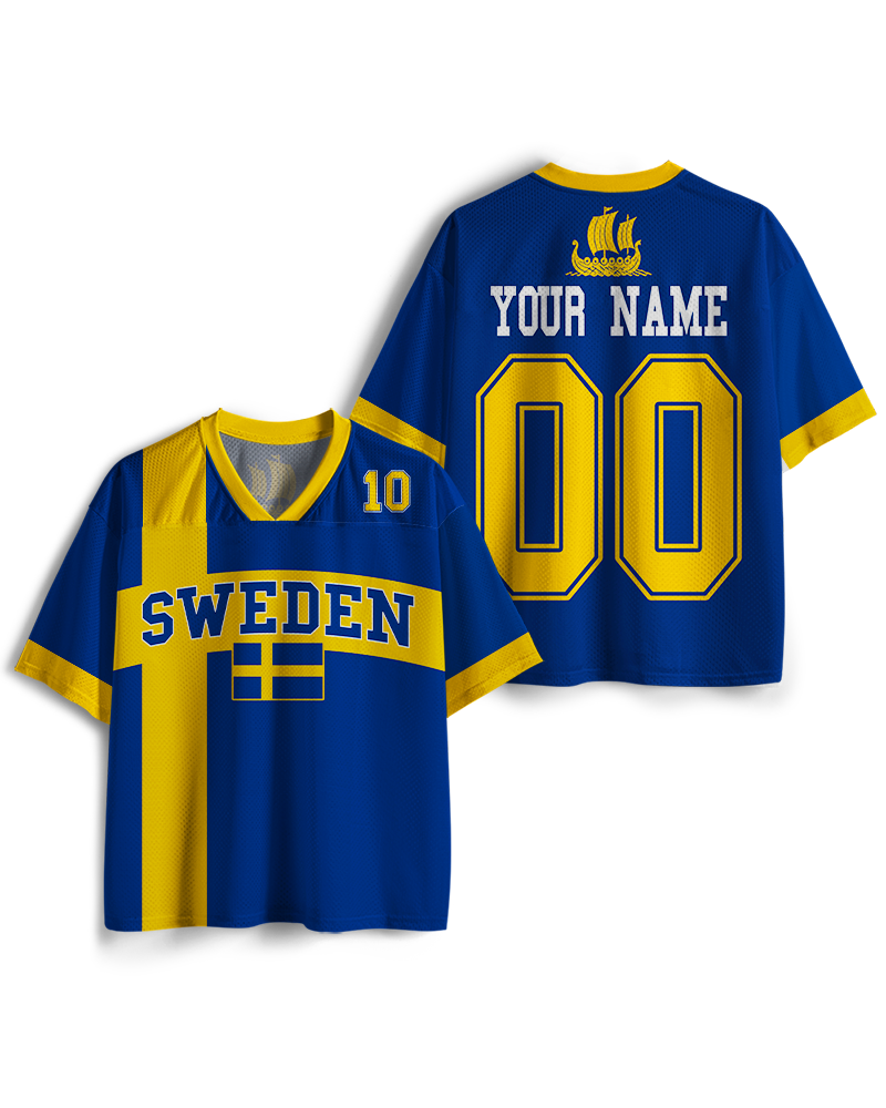 TheRetroTee Custom Sweden Soccer Mesh Jersey
