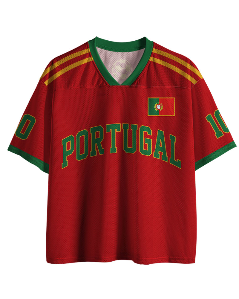 TheRetroTee Portugal Soccer Fan Personalized Mesh Jersey