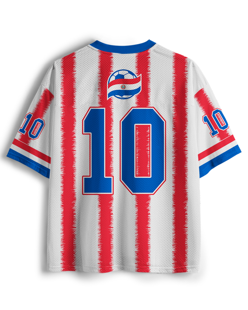 TheRetroTee Paraguay Retro Soccer  Mesh Jersey