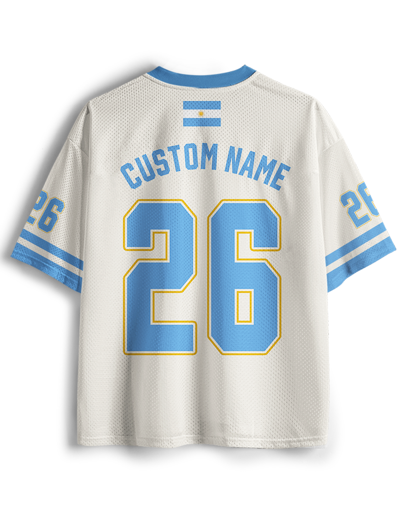 TheRetroTee Argentina Custom Name Mesh Jersey