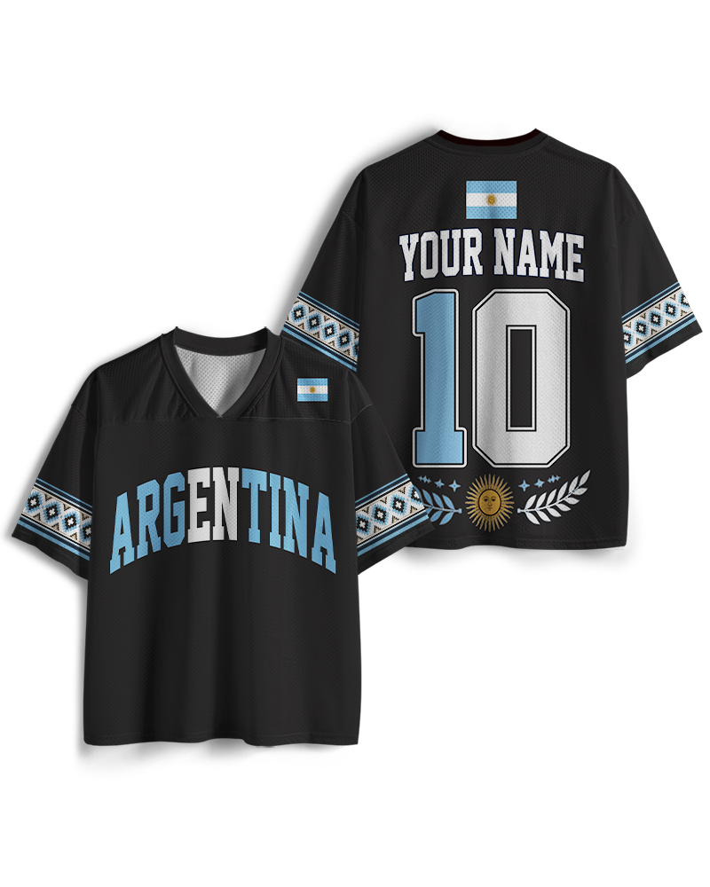 TheRetroTee Argentina Custom Name Mesh Jersey