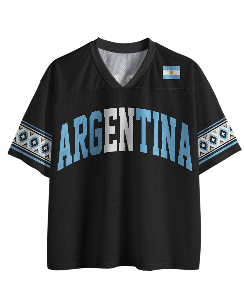 TheRetroTee Argentina Custom Name Mesh Jersey
