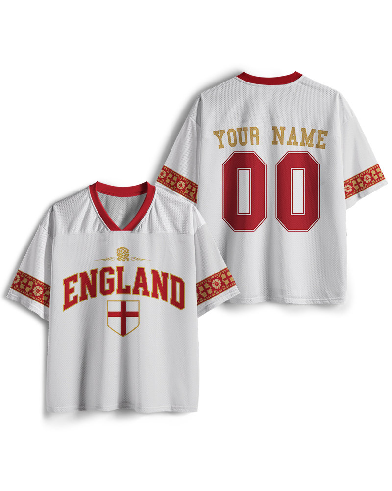 TheRetroTee England Custom Name Mesh Jersey