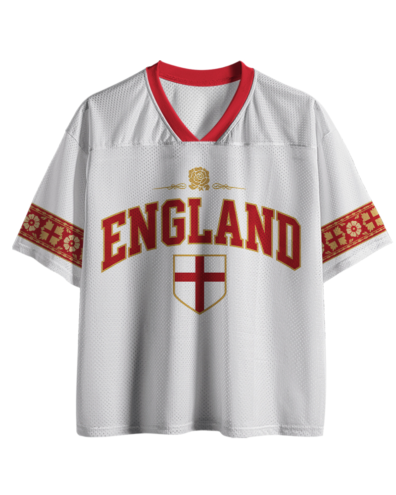 TheRetroTee England Custom Name Mesh Jersey
